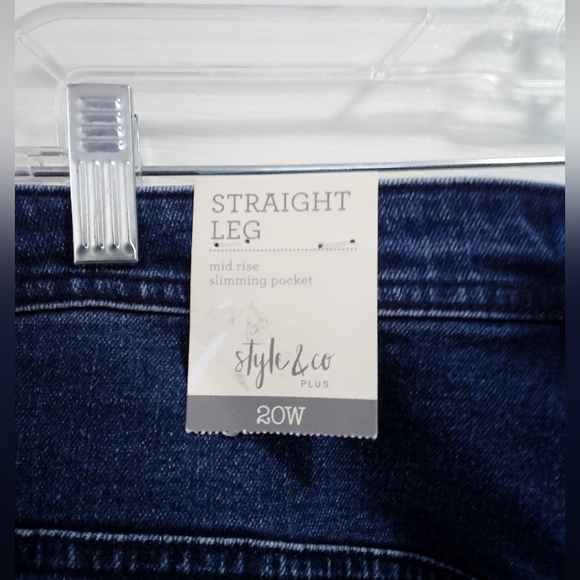 Style & Co Plus Size Mid Rise Straight Jeans In The Night - Picture 6 of 7